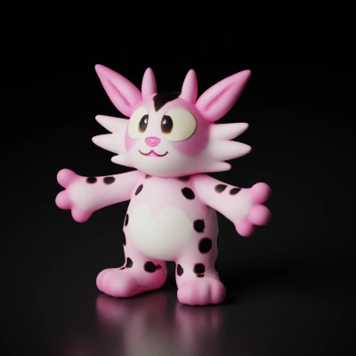 Cartoon rabbit-like creature, fantasy design.