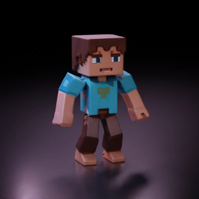 Blocky humanoid character with square features.