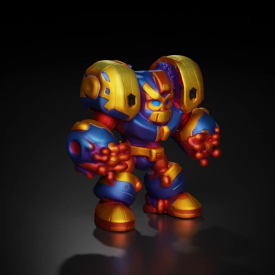 Battle-ready robot with armored parts.