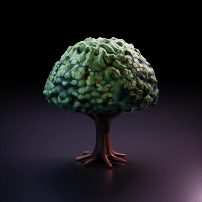 Small tree with round, dense foliage.