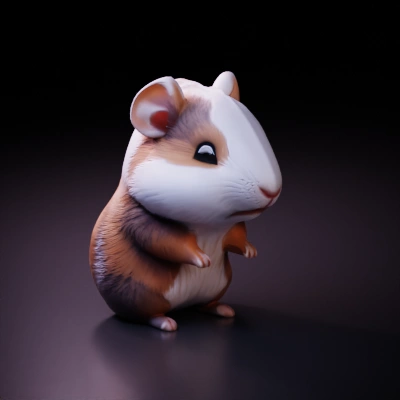 Hamster, adorable and life-like, realistic texture. "symmetric geometry", "smooth edges", "character"