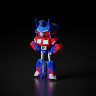 Robot with fire patterns.
