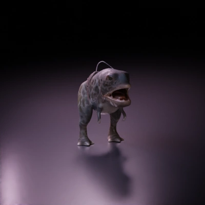 Amphibious lizard-like creature with large teeth.