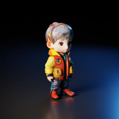 Anime-style child character in casual clothing.