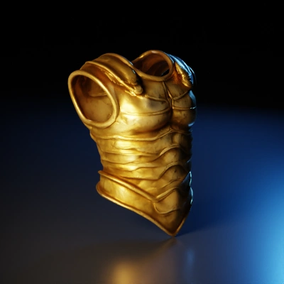 Medieval knight chest armor, detailed and ornate.