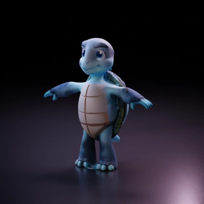 Cartoon turtle character, standing pose.