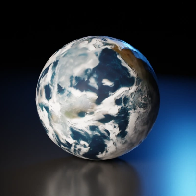 Realistic image of planet Earth from space.