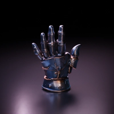 Medieval gauntlet, detailed design.