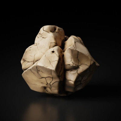 Low-polygon model of a boulder.