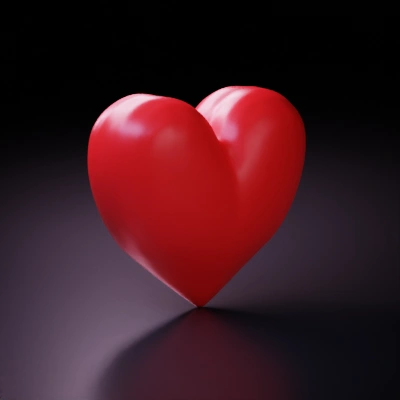 Heart-shaped 3D model.