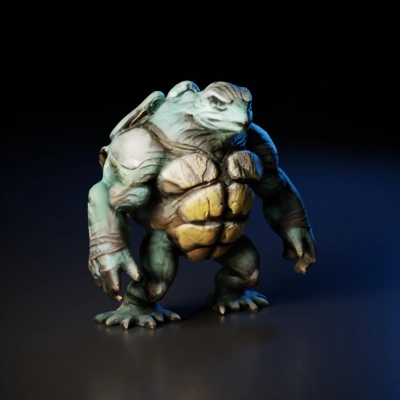 Anthropomorphic turtle in combat gear, Teenage Mutant Ninja Turtles.