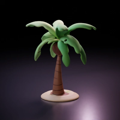 Cartoon palm tree, stylized design.