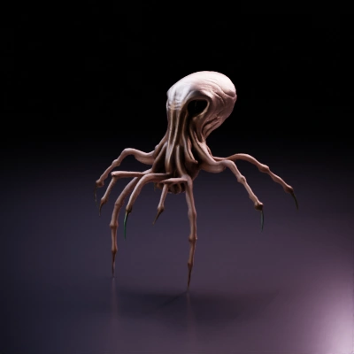 Lovecraftian tentacled creature, humanoid with clawed limbs.