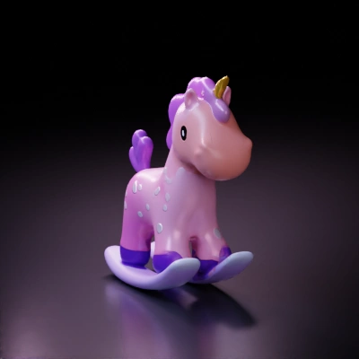 Rocking unicorn toy, playful and cute.