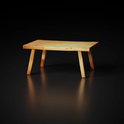 Wooden table, minimalist design.