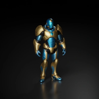 Armored humanoid robot, futuristic design, battle-ready, sci-fi action. make the detail in the fingers better. give more detail in the texture.