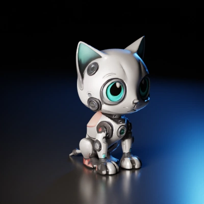 futuristic robotic cat.