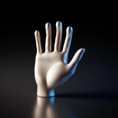 Human hand model, 3D render.