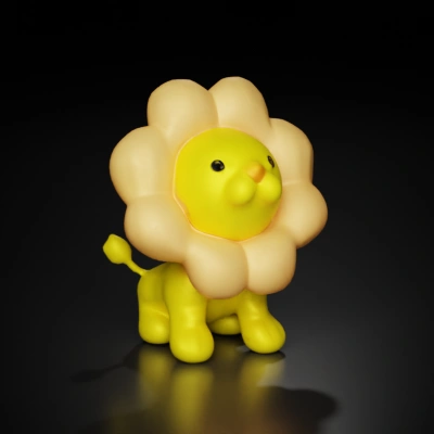 Stuffed lion toy, cute and playful design.