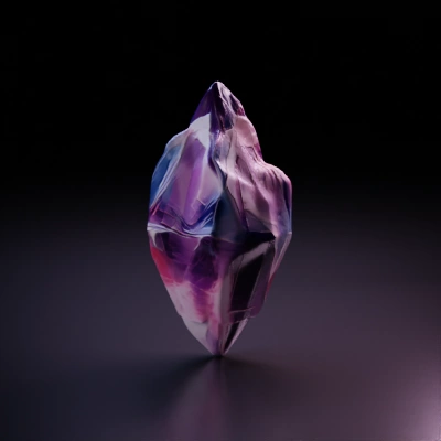 Crystal shard, faceted and jagged.