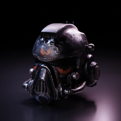 Helmet, sci-fi, mechanical details.