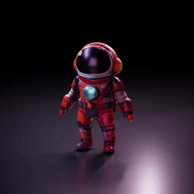 Astronaut character in full space suit.