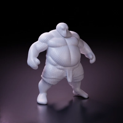 Muscular humanoid figure, standing pose.