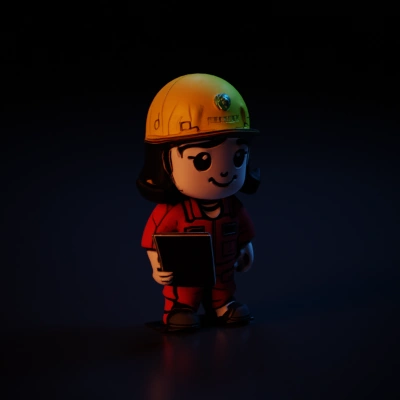 Cartoon construction worker.