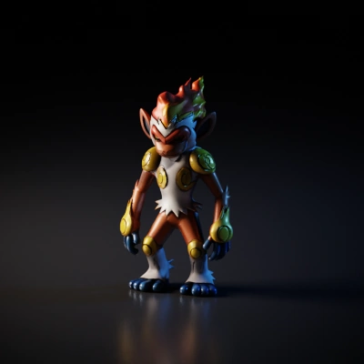Flame-haired monkey-like creature.
