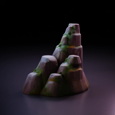 stylized rocky mountain.
