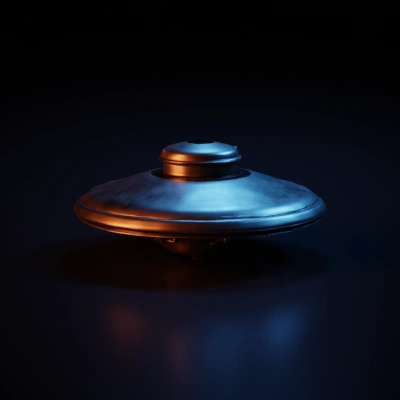 Flying saucer, alien spacecraft, sci-fi.