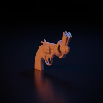 Revolver with ammunition cylinder, firearm.