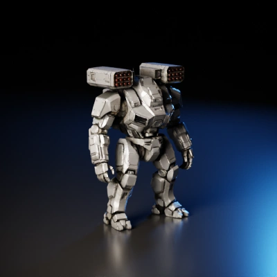 Humanoid mechanical robot.