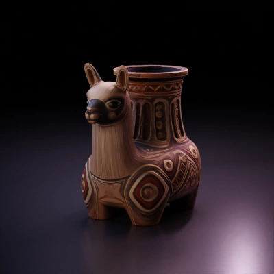 ornate llama-shaped vase.