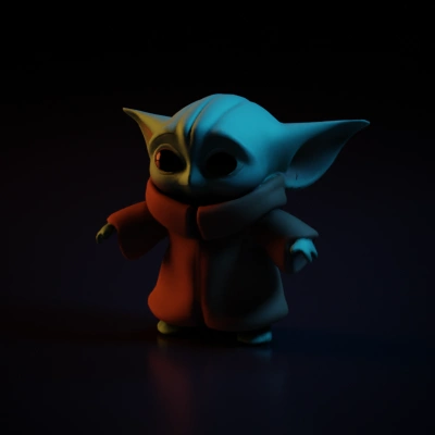 Small alien child in robe from a popular series.