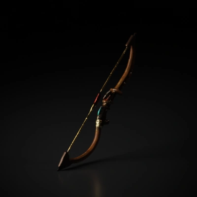 Mechanical bow with futuristic design.