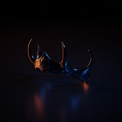 Crown with jewel, fantastical design, eight spikes.