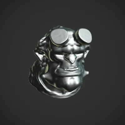 Fantasy creature with horns smoking, character design. character, complex geometry, smooth edges