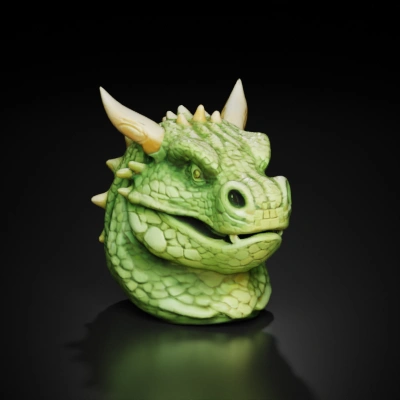 dragon head detailed, scaley.
