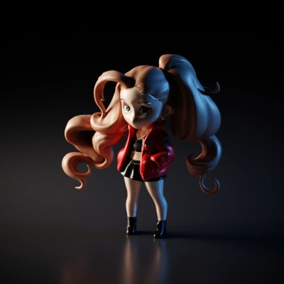 Stylized vinyl toy character.
