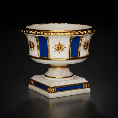 ornate decorative stone pedestal bowl.