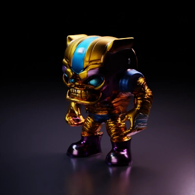 Alien-like character, exaggerated muscular build.