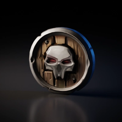 Skull emblem on shield, medieval, intimidating design.