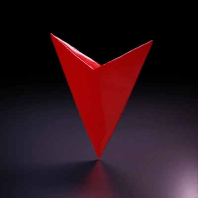 Upside-down triangular arrow with depth.