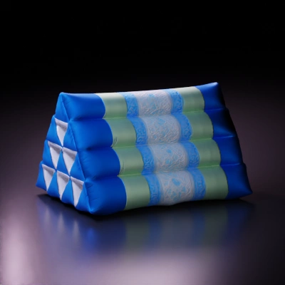 Folded triangular cushions stack.