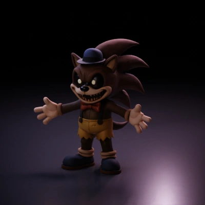 Frightening wolf-like character.