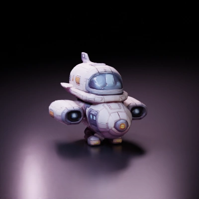 Compact exploration spaceship with large engines.