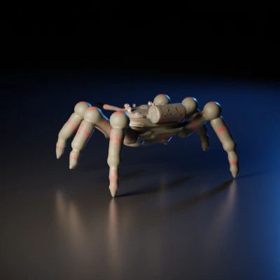 Spider tank mech, heavily armored combat vehicle.