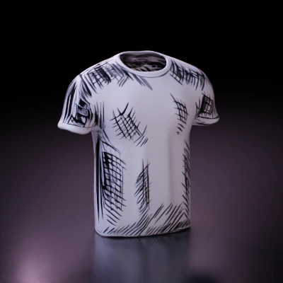 T-shirt, sketch style, plain design.