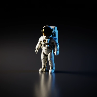 Astronaut in space suit, standing pose.
